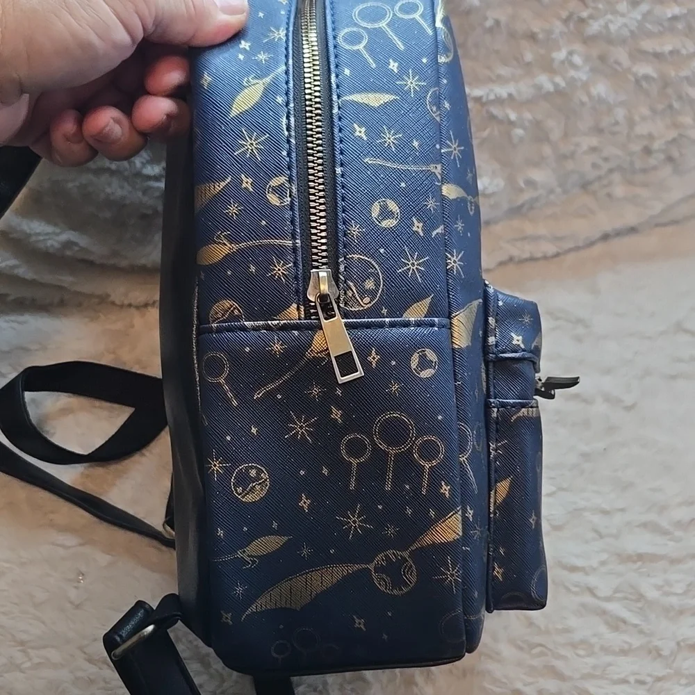 Harry Potter Navy & Gold Mini Backpack - Branded Castle Emblem